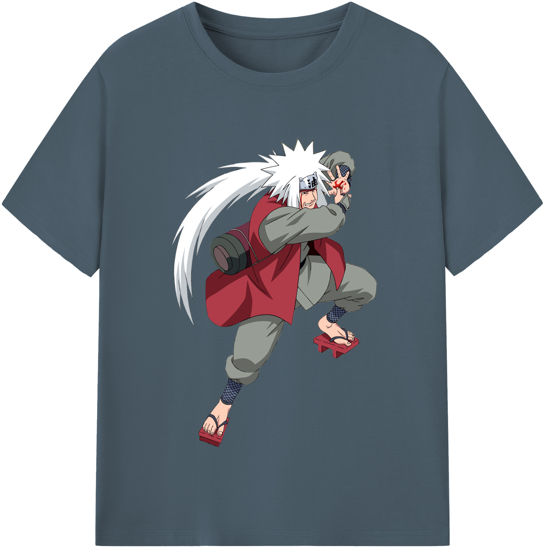 （画像用） NARUTO -ナルト- 自来也（じらいや） Jiraiya 綿100％半袖Tシャツ（フロントプリント）
